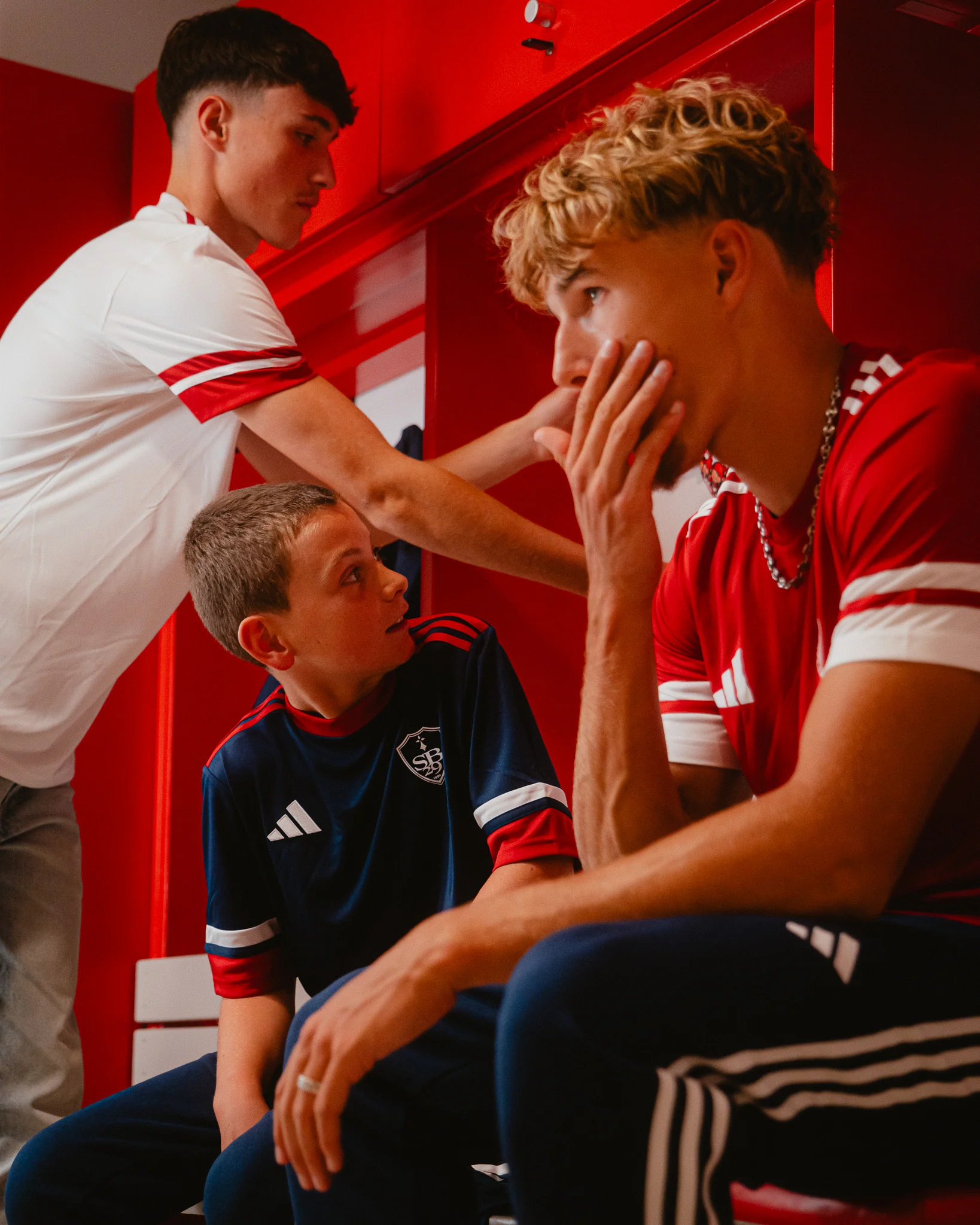 Maillot pré-match Bleu et rouge adulte - Image 3